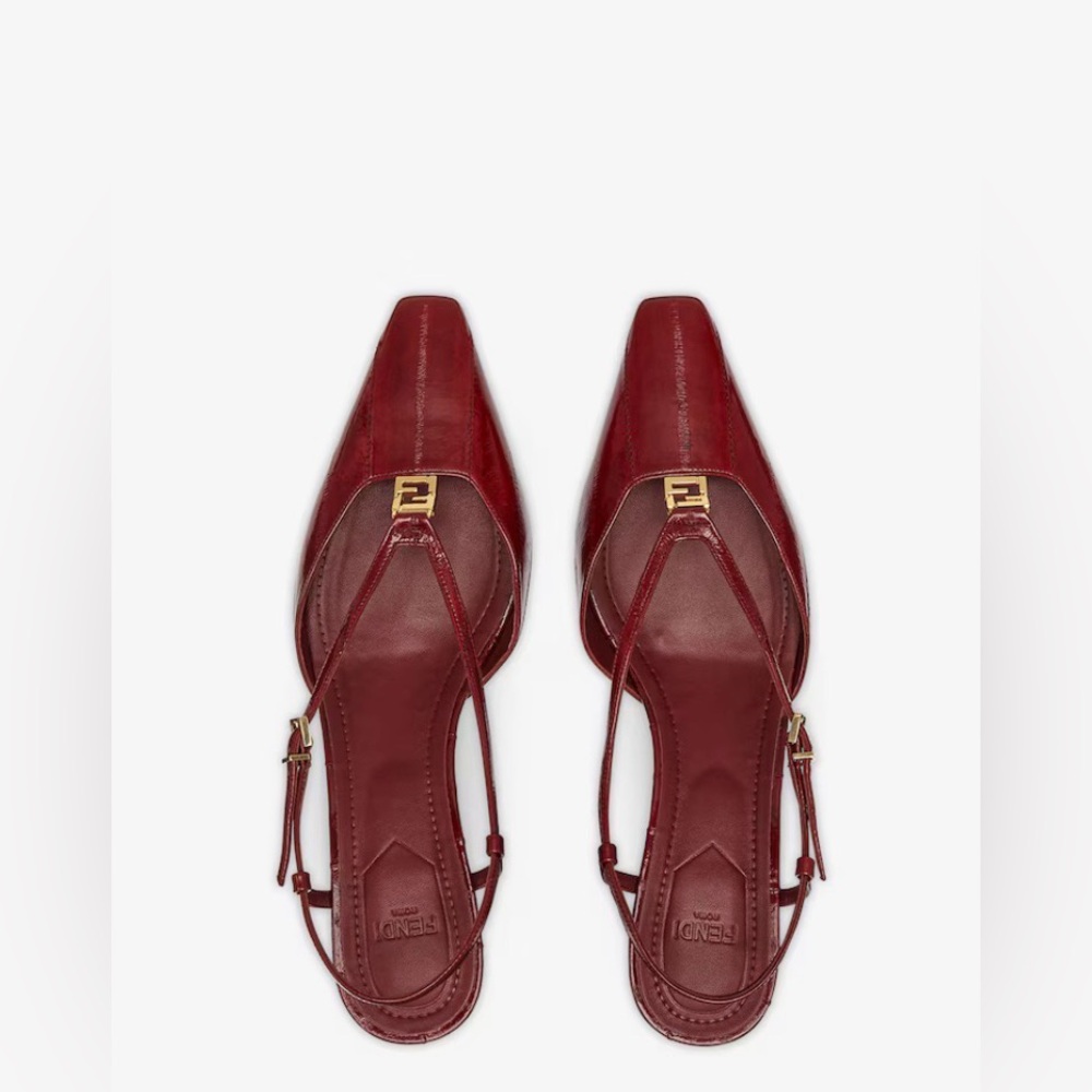 Fendi FFold Leather slingbacks
